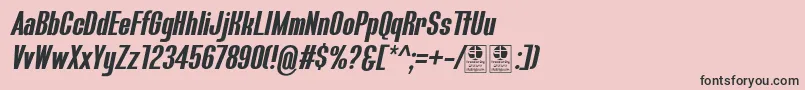 フォントBluefishBoldItalicDemo – ピンクの背景に黒い文字