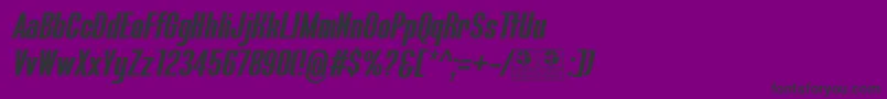 Шрифт BluefishBoldItalicDemo – чёрные шрифты на фиолетовом фоне