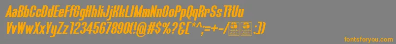 Шрифт BluefishBoldItalicDemo – оранжевые шрифты на сером фоне