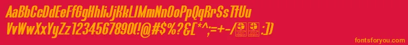 BluefishBoldItalicDemo Font – Orange Fonts on Red Background