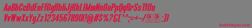 BluefishBoldItalicDemo Font – Red Fonts on Gray Background