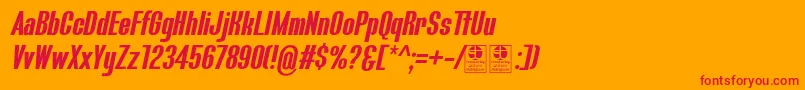 BluefishBoldItalicDemo Font – Red Fonts on Orange Background