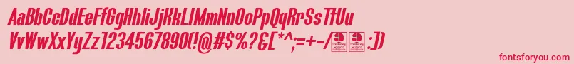 BluefishBoldItalicDemo Font – Red Fonts on Pink Background