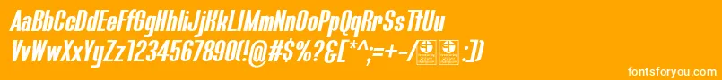 Więcej informacji o czcionce BluefishBoldItalicDemo Czcionka BluefishBoldItalicDemo – białe czcionki na pomarańczowym tle