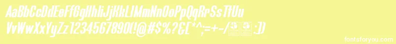 フォントBluefishBoldItalicDemo – 黄色い背景に白い文字
