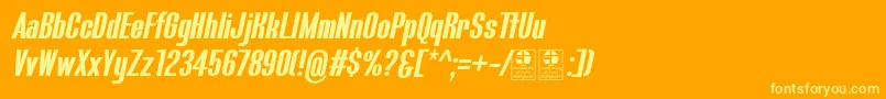 BluefishBoldItalicDemoフォントについての詳細 フォントBluefishBoldItalicDemo – オレンジの背景に黄色の文字