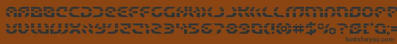 フォントStarfighterlaser – 黒い文字が茶色の背景にあります