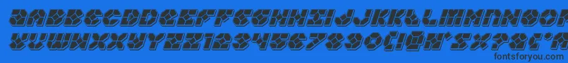 Zoomrunnerpunchital Font – Black Fonts on Blue Background