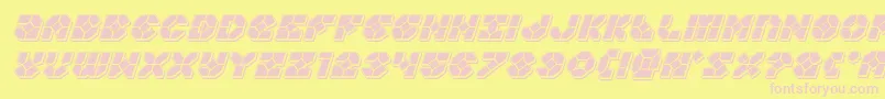 Zoomrunnerpunchital Font – Pink Fonts on Yellow Background