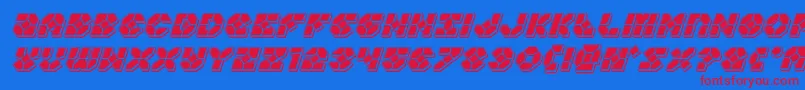 Zoomrunnerpunchital Font – Red Fonts on Blue Background