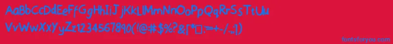 フォントSensibleSchooling – 赤い背景に青い文字