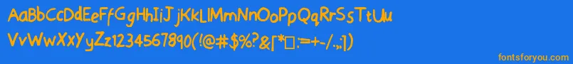 SensibleSchooling Font – Orange Fonts on Blue Background