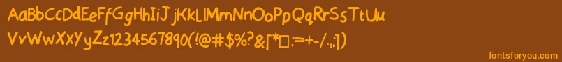 SensibleSchooling Font – Orange Fonts on Brown Background
