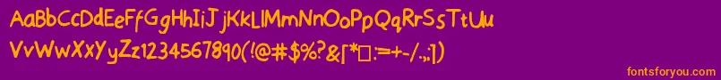 SensibleSchooling Font – Orange Fonts on Purple Background