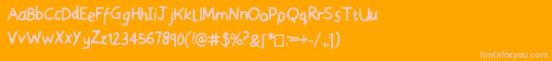 SensibleSchooling Font – Pink Fonts on Orange Background