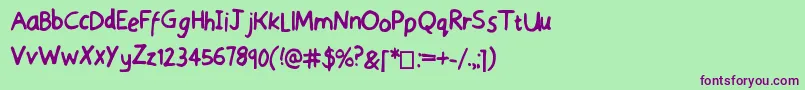 SensibleSchooling Font – Purple Fonts on Green Background