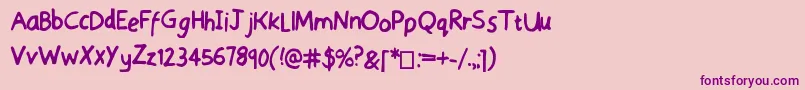 SensibleSchooling Font – Purple Fonts on Pink Background