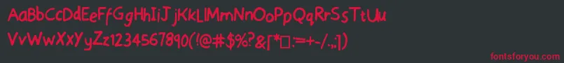 SensibleSchooling Font – Red Fonts on Black Background