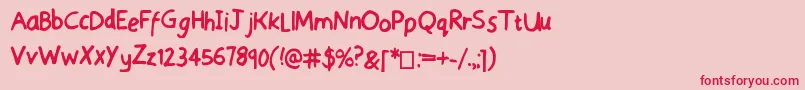 SensibleSchooling Font – Red Fonts on Pink Background