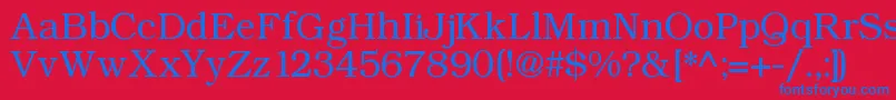 フォントAngltrr – 赤い背景に青い文字