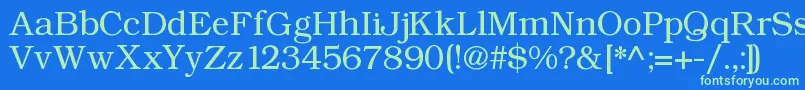 Angltrr Font – Green Fonts on Blue Background