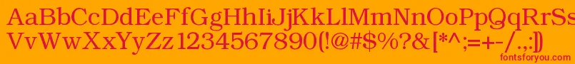 フォントAngltrr – オレンジの背景に赤い文字