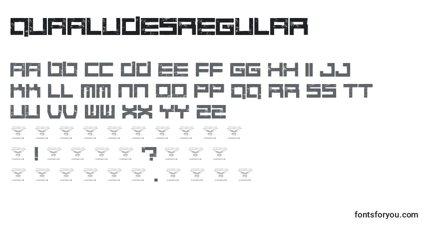 Schriftart QuaaludesRegular – Alphabet, Zahlen, spezielle Symbole