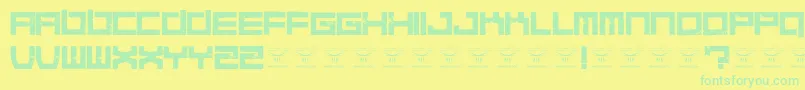 QuaaludesRegular Font – Green Fonts on Yellow Background