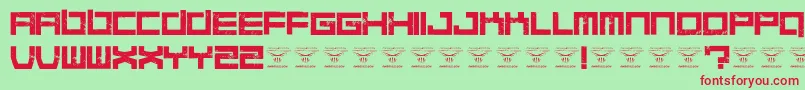 Шрифт QuaaludesRegular – красные шрифты на зелёном фоне