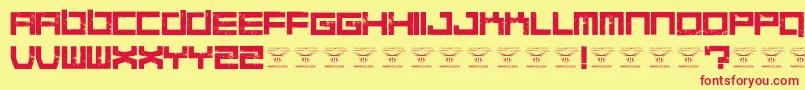 QuaaludesRegular Font – Red Fonts on Yellow Background