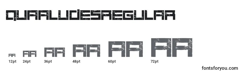 Размеры шрифта QuaaludesRegular