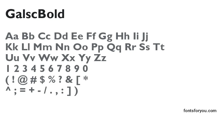 Шрифт GalscBold – алфавит, цифры, специальные символы