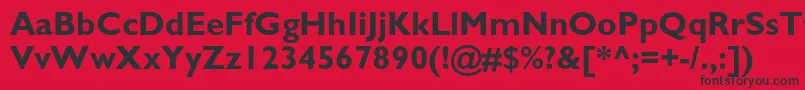 フォントGalscBold – 赤い背景に黒い文字