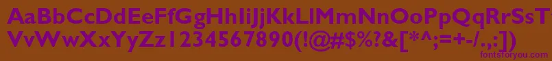 GalscBold-Schriftart – Violette Schriften auf braunem Hintergrund