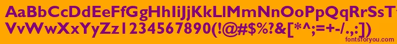 GalscBold Font – Purple Fonts on Orange Background