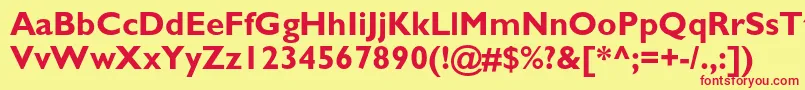 GalscBold Font – Red Fonts on Yellow Background