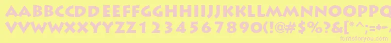 LiddieblackRegular Font – Pink Fonts on Yellow Background