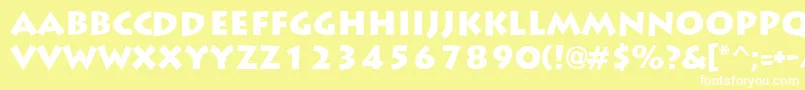 LiddieblackRegular-Schriftart – Weiße Schriften auf gelbem Hintergrund