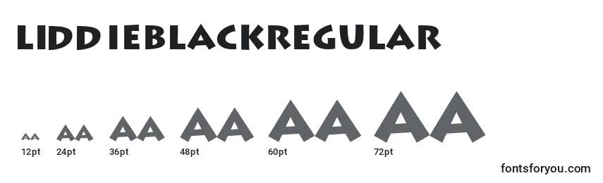 Размеры шрифта LiddieblackRegular
