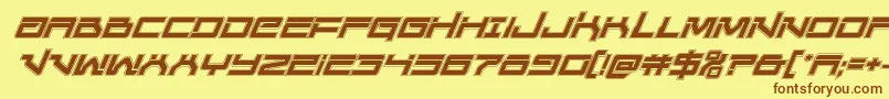 Шрифт Unitedplanetsacadital – коричневые шрифты на жёлтом фоне