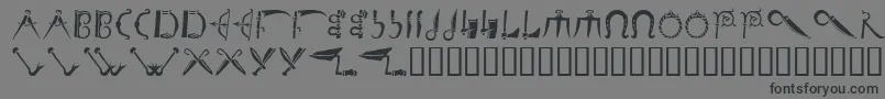 フォントDebalmeinitials – 黒い文字の灰色の背景