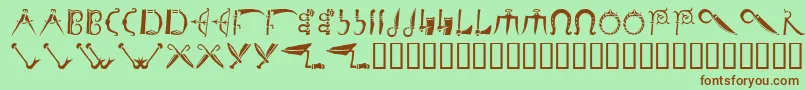 Debalmeinitials Font – Brown Fonts on Green Background