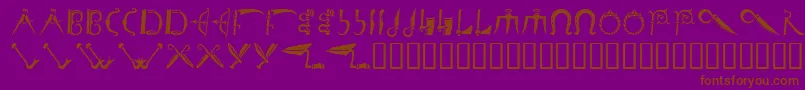 Debalmeinitials Font – Brown Fonts on Purple Background