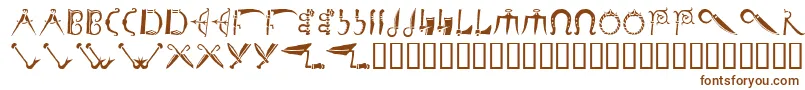 Debalmeinitials-fontti – ruskeat fontit valkoisella taustalla