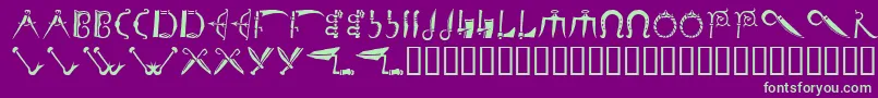 Debalmeinitials Font – Green Fonts on Purple Background