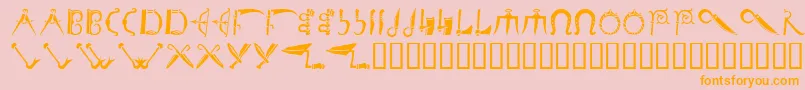 Debalmeinitials Font – Orange Fonts on Pink Background