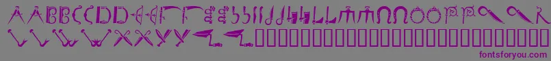 フォントDebalmeinitials – 紫色のフォント、灰色の背景