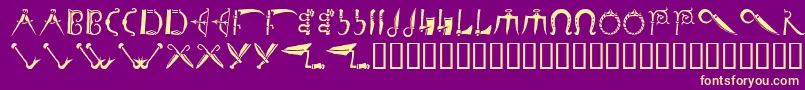 Debalmeinitials Font – Yellow Fonts on Purple Background