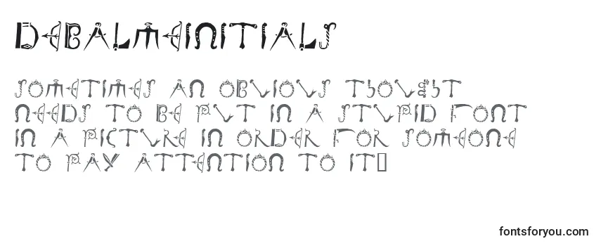 Review of the Debalmeinitials Font