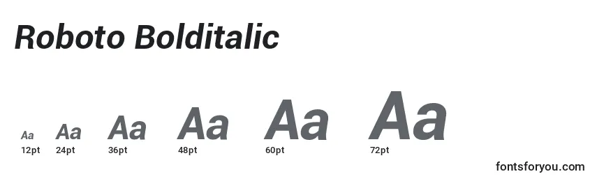Roboto Bolditalic Font Sizes